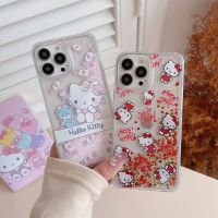 เคสลายการ์ตูนน่ารักลาย Hello Kitty ลูกกวาดรูปหัวใจทรายดูดเคสโทรศัพท์ทรายเป็นประกายสำหรับ iPhone 14 Pro Max Plus โทรศัพท์กลับยากกันกระแทกสำหรับ iPhone 13 Pro Max 13เคสโทรศัพท์สำหรับ12 11 XR 7 8 Plus Se เคสห่อหุ้ม