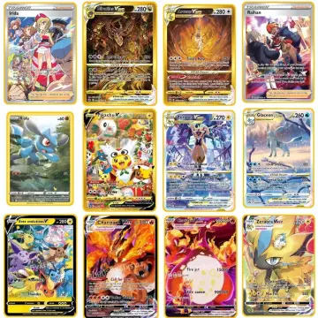 2023 Metal Pokemon Cards Letters Spanish Charizard Pikachu Gengar Mewtwo  Shiny Iron Pokémon GX Vmax EX Game Children Toys