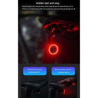 TWOOC 1Set Large Aperture Seat Post Cushion Taillight Bike Intelligent Brake Taillight Black