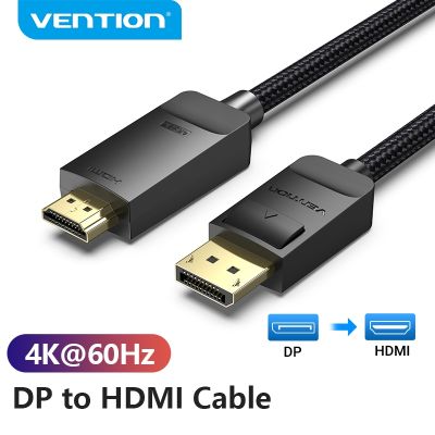 Port Tampilan Vention Ke HDMI 4K 60Hz DP Ke Kabel HDMI untuk PC Laptop Monitor HDTV Proyektor Video Kabel Audio Port Tampilan Ke HDMI