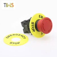 พร้อมส่ง เนมเพลท ป้ายติดหน้าตู้คอนโทรล ป้ายเนมเพลท Nameplate EMERGENCY STOP ส่งทุกวัน