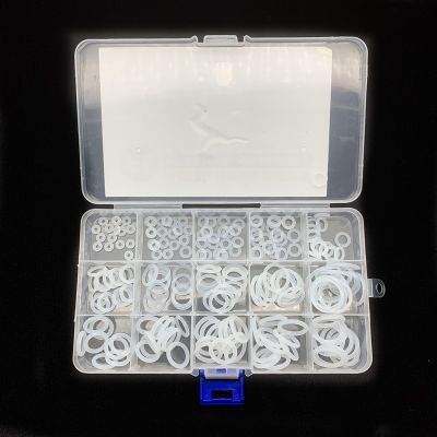 225PCS VMQ White O Ring Gasket Silicone Food Grade O-Rings Silicon Ring High Temperature Gasket Kit Set Box Ring Gas Stove Parts Accessories