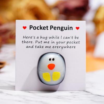 Little Penguin Hugging Glass Good Wishes Greeting Card Stationery For Student Gift U9K9