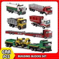 MOC Trucks City Vehicle Pickup Heavy Cargo Transport Model  Building Block Maintenance Transporter Tanker Technical Car Boy Toys Building Sets