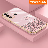 YIWESAN เคสสำหรับ Tecno Spark Go 2022ใหม่เคสหมูลายการ์ตูนสีชมพูพื้นผิวขอบสี่เหลี่ยมเคสนิ่มซิลิกาเจลกันกระแทกเคสมือถือรวมทุกฝาครอบป้องกันเลนส์กล้องถ่ายรูป