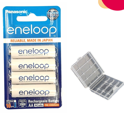 ถ่านชาร์จ Panasonic Eneloop AA up to 2000 mAh 4pcs แถมกล่อง AA 4 ก้อน