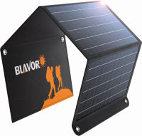 [Upgraded] BLAVOR 30W Solar Charger USB-A QC3.0 24W USB-C DC 30W Outputs, Foldable Solar Panel for Camping, IPX4 Waterproof, Solar Battery Charger Compatible with Solar Generators, Phones, Tablets