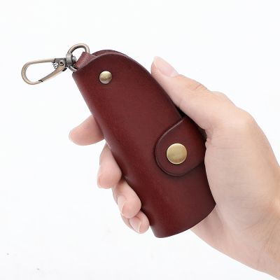 JOYIR เคสกุญแจหนังวัววินเทจสำหรับผู้ชาย,พวงกุญแจจัดระเบียบกระเป๋าใส่กุญแจหนังแท้ที่ใส่กุญแจแม่บ้าน