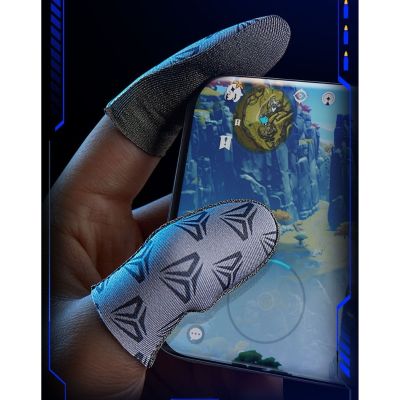 เกม Finger Sleeve Thumb Index Universal Silver Fiber Fingertip ถุงมือสำหรับ Gaming Finger Tip Cover ปลายนิ้วถุงมือ2PCS