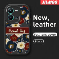 เคส JIUMOO สำหรับ Vivo V25 5G เคสแฟชั่น V25E X80ไลท์5G ลายดอกไม้วันที่ดีเคสโทรศัพท์บางลายดีไซน์ใหม่นุ่มหนังเคสป้องกันกล้องฝาปิดด้านหลังเลนส์เต็มรูปแบบเคสกันกระแทก