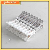 GOTORADE 16Pcs สีเทาและสีขาว ที่หนีบผ้า กันลื่น ทนทานสำหรับงานหนัก คลิปหนีบผ้า ใช้งานได้จริง พลาสติกทำจากพลาสติก ที่แขวนคลิป ห้องน้ำตู้เสื้อผ้าในบ้าน