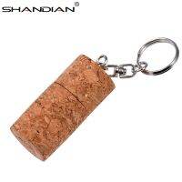 SHANDIAN Wooden cork USB flash drive wood bottle plug pendrive 4GB 16GB 32GB 64gb fashion memory stick with keychain gifts