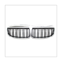 Car Chrome Double Line Front Hood Kidney Grill Mesh Sport Racing Grills for 3 Series E90 E91 2005-2008