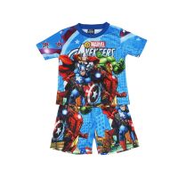 2023 New Boys Sets Short-sleeved Summer Cartoon Avengers Childrens Shorts Kids Pajamas Outfits Marvel Clothes Suit 3-8 Y