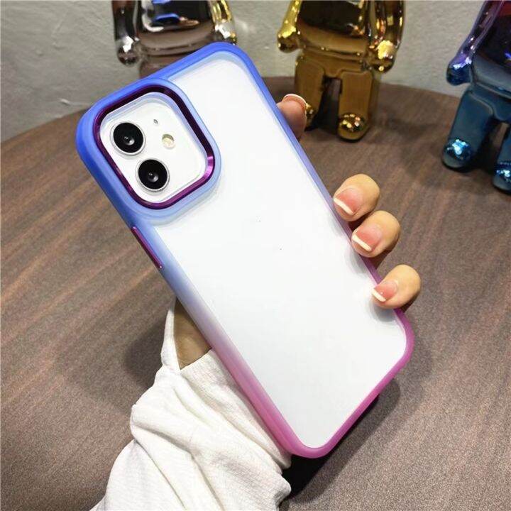 เคสหลังใสขอบสีทูโทน-สำหรับiphone-14-pro-max-13-pro-max-12-12pro-max-11-11promax-7-8-se2-se3-7-8-x-xs-xr-xsmax