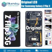 Samsung Galaxy นิ้วต้นฉบับสำหรับ Z Flip 3 5G LCD SM-F7110ประกอบจอแสดงผลสำหรับ Galaxy Z Flip3 5G SM-F711 LCD
