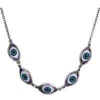 Gothic Kpop Turkish Punk Evil Eye Necklace Pendant For Women Eyeball Brambles Connect Multiple Dense Choker Hip Hop Jewelry Gift Fashion Chain Necklac