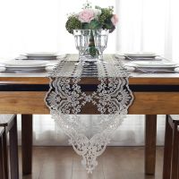 White/Black Lace Table Runner Embroidery Table Runners Modern Home Decor Elegant Table Decor Cover chemin de table mariage