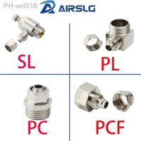 Pneumatic connector nickel-plated copper external thread BSP 1/8 1/4 3/8 1/2 3/4 trachea quick connector 6 8 10 12 mm