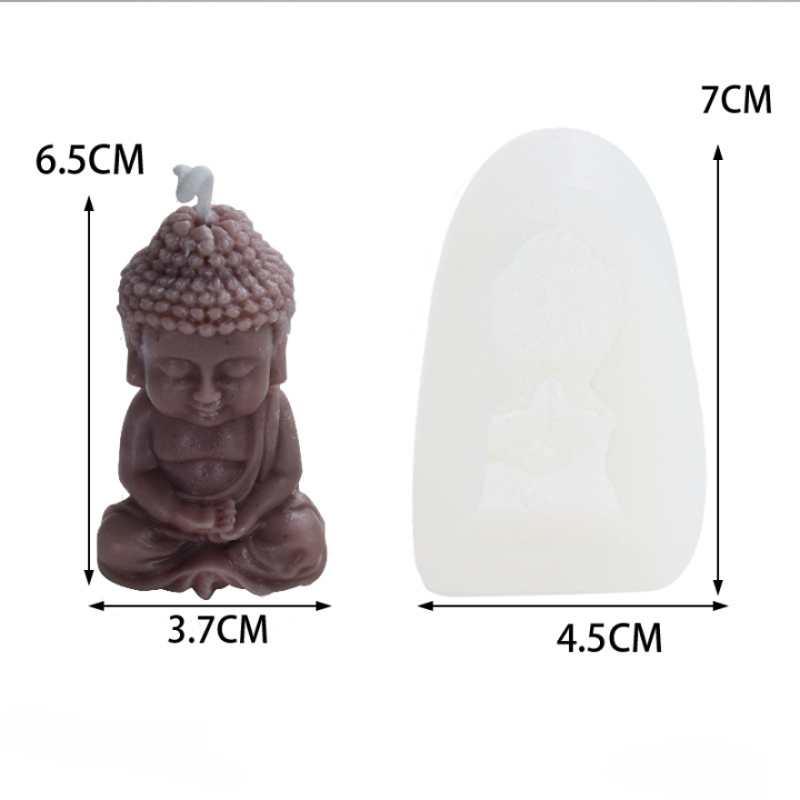 decoration-amitabha-diy-candle-mold-little-buddha-candle-silicone-mold