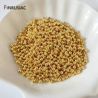 【YF】﹍◐✵  14k/18k real gold plated Round 2/2.5/3/4/5/6mm Spacer Beads Jewelry making Accessories Findings Wholesale