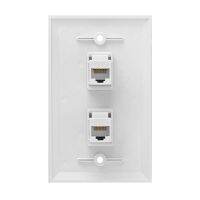 10 Pack 2 Port Ethernet Wall Plate, Cat6 Female to Female Wall Jack RJ45 Keystone Inline Coupler Wall Outlet, White