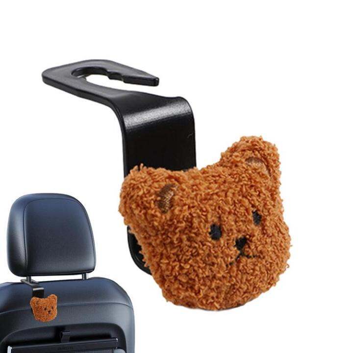 car-purse-hook-car-storage-hanger-holder-rear-bag-cute-bear-hooks-back-seat-headrest-hangers-creative-universal-smooth-for-umbrellas-purse-bags-coats-attractive