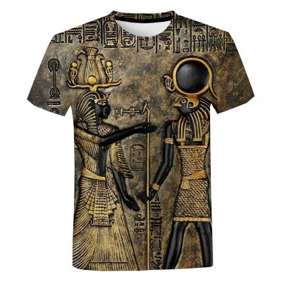New Ancient Black Egyptian Art 3d Printed T-shirt Men Women Fashion Casual Short Sleeve Ancient Egypt Classical Streetwear Tops