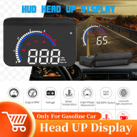 รถ HUD Head-Up Display OBD2 Speedometer อุณหภูมิน้ำโปรเจคเตอร์กระจกหน้ารถ Overspeed Alarm สำหรับเบนซิน Car