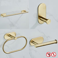 Bathroom Hardware Set Brushed Gold Robe Hook Towel Bar Toilet Paper Holder Bath Bathroom Accessories