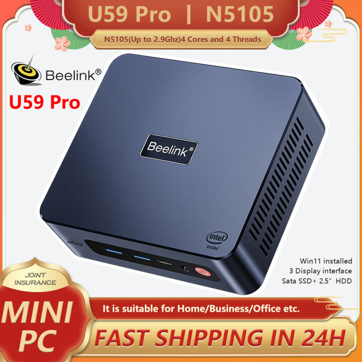 Beelink U59 Pro Mini PC Windows 10 Intel Processor N5105 DDR4 M2 SATA3.0 SSD  2.5INCH HDD Screen Display 4K Mini Computer Mini Gaming PC Lazada