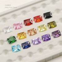 1PCS Per Colors Total 15pcs Size 4x6mm 9x11mm Rectangle Shape Loose Cubic Zirconia Stone For Jewelry DIY