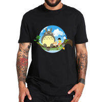 Totoro ผู้ชายผู้หญิงเสื้อยืดท็อปส์ลูกเรือคอติดตั้งนุ่มอะนิเมะมังงะเสื้อทีเสื้อผ้าที่มีคุณภาพสูงผู้ชายเสื้อยืด