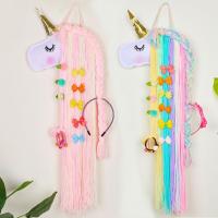 Fioday Unicorn Hair Bows Storage Belt for Girls Hair Clips Barrette Hairband Hanging Organizer Strip Holder for Hair Accessories