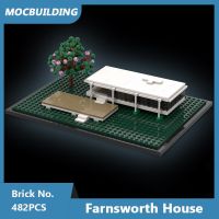 Mocbuilding โมเดลบ้าน Farnsworth บล็อก21054ทำเนียบขาวทางเลือกในการสร้างอิฐประกอบ DIY โมเดลหุ่นยนต์ของเล่นสถาปัตยกรรม