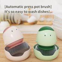 【cw】 Pot Cleaner Refillable Dish Cleaning Brushes Dispenser Pans Cups Bread Bowl Scrubber 1