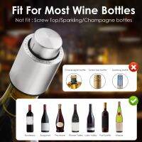 2-In-1 Vacuum Wine Stopper With Date Scale Stainless Steel Reusable Leak-Proof Keep Fresh Push Type Champagne Bottle Stoppers