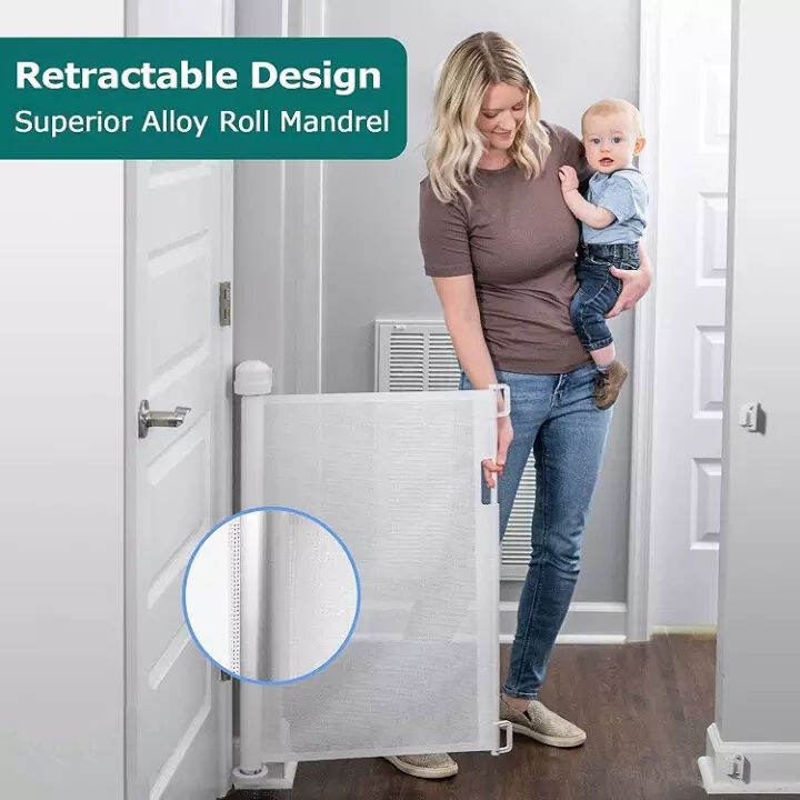 Retractable Children Safety Gate Baby Protection Security Stairs Door