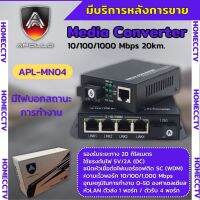 Media Converter  ยี่ห้อ apollo รุ่นAPL-MN04 10/100/1000Mbps ชนิดหัวเชื่อมต่อไฟเบอร์หัว SC-SC ตัวส่ง 1 พอร์ท / ตัวรับ 4 พ