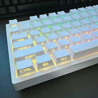 131คีย์สีขาว PBT Keycap Backlit RGB โปรไฟล์ OEM ด้านข้างพิมพ์ Shine ผ่าน Keycaps สำหรับ Cherry MX Mechanical Gaming Keyboard