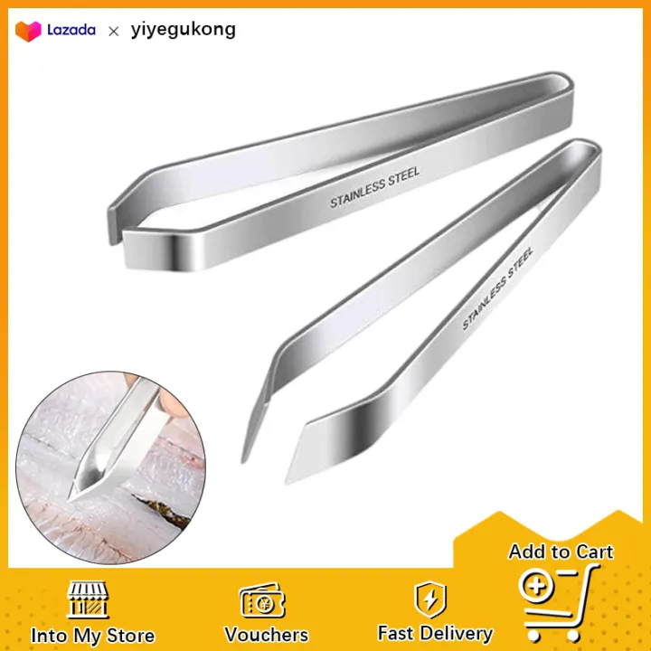 1 Pieces Fish Bone Tweezers Stainless Steel Pig Hair Clip Plucker