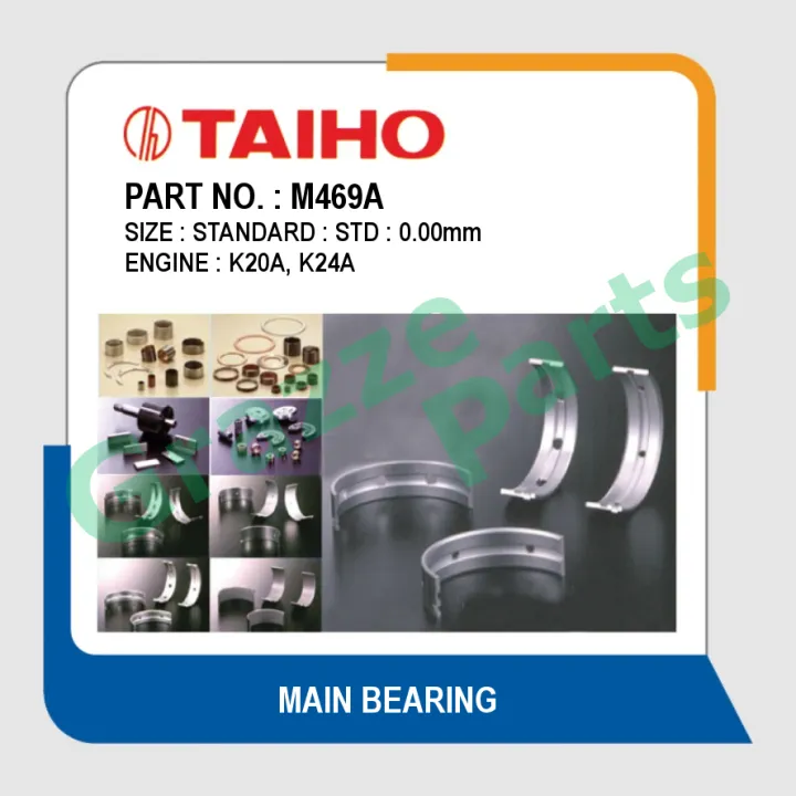 Taiho Main Bearing STD Size M469A for Honda Accord SDA TAO 2.4 CRV S9A Prelude K20A K24 Odyssey