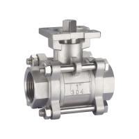 1" 304 Stainless Steel High Platform Three Piece Ball Valve Female Thread