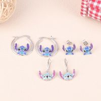 1Pair Anime Lilo And Stitch Earrings Chain Cute Simple Kawaii Earrings Stud Anime Peripherals Cosplay Jewelry Catoon Earring