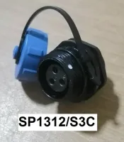 "WEIPU" Connector SP1312/S3C 3pole 13A IP68, cable OD.5-8mm, สายไฟ2sq.mm ตัวเมียแบบติดแท่น