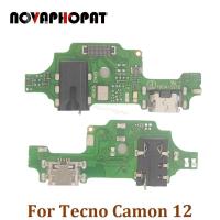 Novaphopat สำหรับ Tecno Camon บอร์ดชาร์จสายเคเบิลงอได้ไมค์ไมโครโฟนแจ็คหูฟังช่องเสียบปลั๊กแท่นชาร์จยูเอสบี12 Cc7