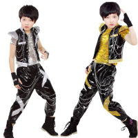 3-piece set Boys Sequined Ballroom Jazz Hip Hop Dance Costumes Kid Performance dance Clothes Tops Shirt Dance Stage Wear Outfits