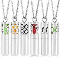 New Cylindrical Aromatherapy Storage Bottle Pendant Diffuser Perfume Necklace 316L Jewelry