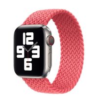 【Versatile】 สร้อยข้อมือเข็มขัดยืดผ้าไนลอนถักแบบเดี่ยว44มม. 42มม. สำหรับสายคาด Apple Watch Apple Watch Seires SE 6 5 4 3 2ผู้ใหญ่