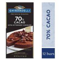 Ghirardelli premium baking 70% Cacao extra bittersweet chocolate 113g กิลาเดลลี่ 70% คาเคาบิตเตอร์สวีท ช๊อคโกแลตเบคกิ้งบาร์ ชนิดแท่ง 113 กรัม